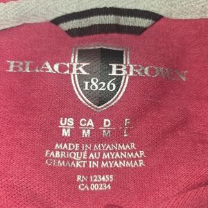 Black Brown 1826 Men’s Crewneck Golf Shirt in Bright Pink with Silver Logo